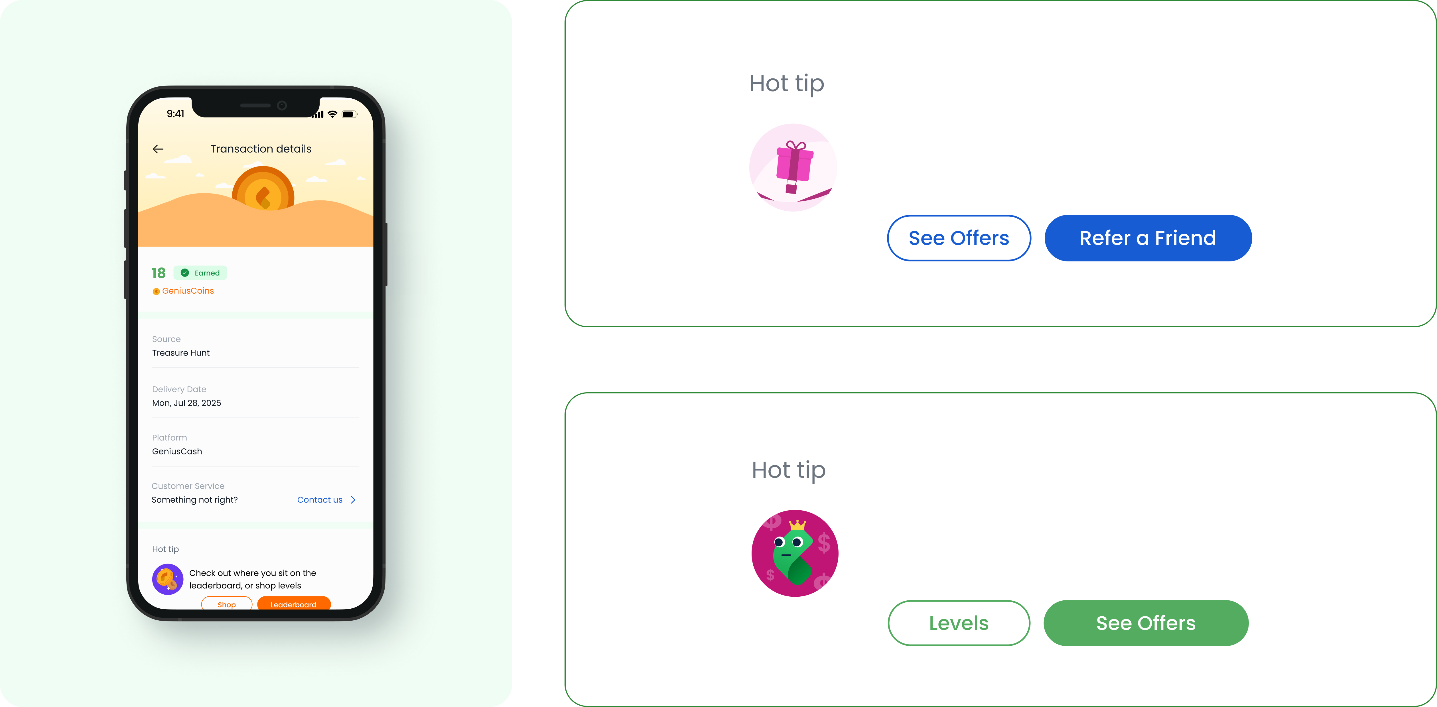 Engagement - Transaction details and hot tips