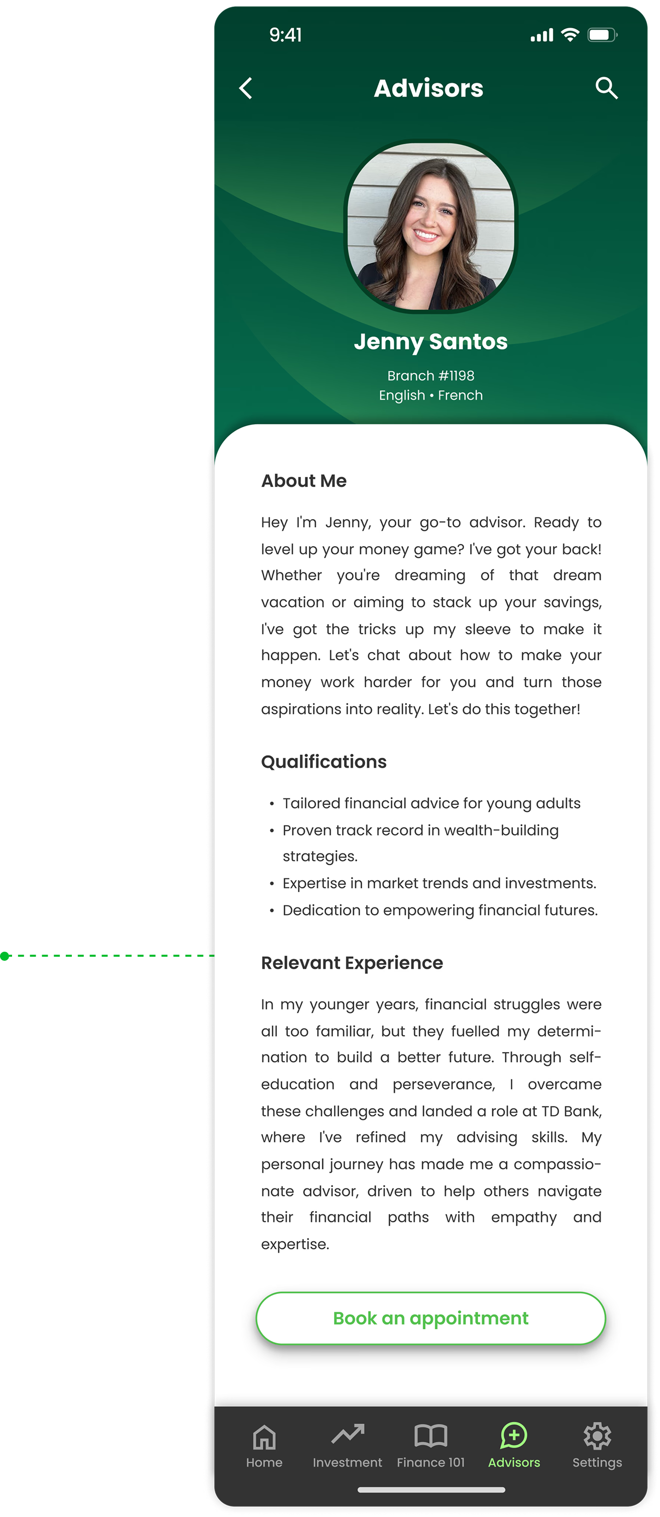 TD Advisors - Detail View